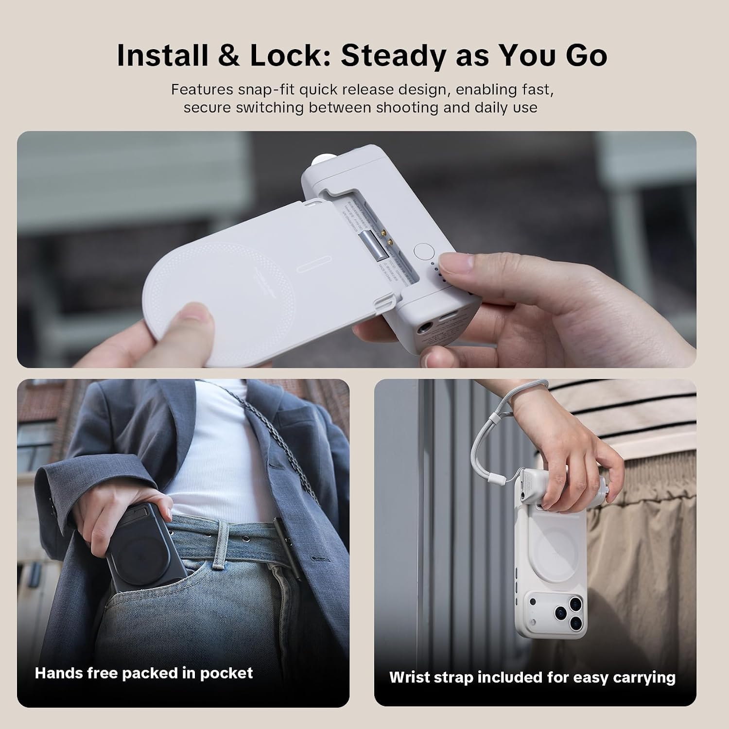 PGYTECH MagCam 2 Phone Grip, 3-in-1 Modular Kit, Bluetooth Remote